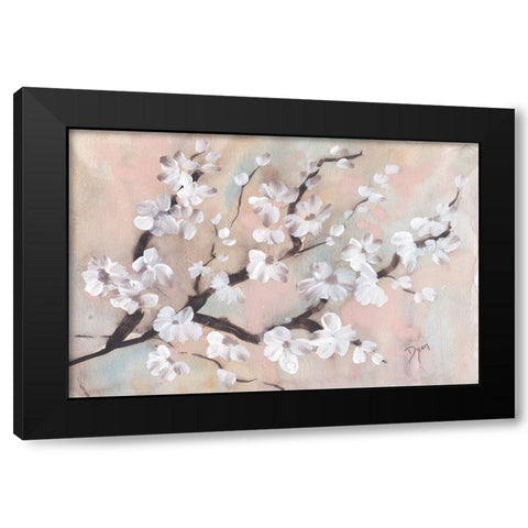 Tree Blossom Branch Black Modern Wood Framed Art Print by Dyer, Beverly