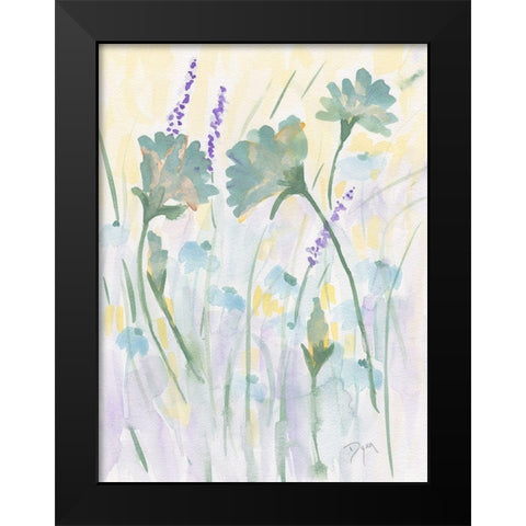 Floral Autumn Glow Black Modern Wood Framed Art Print by Dyer, Beverly
