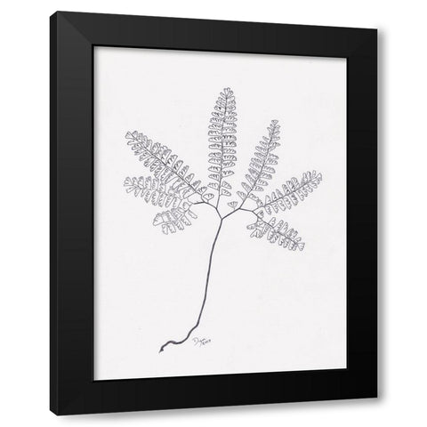 Floral Hand Drawn 1 Black Modern Wood Framed Art Print by Dyer, Beverly