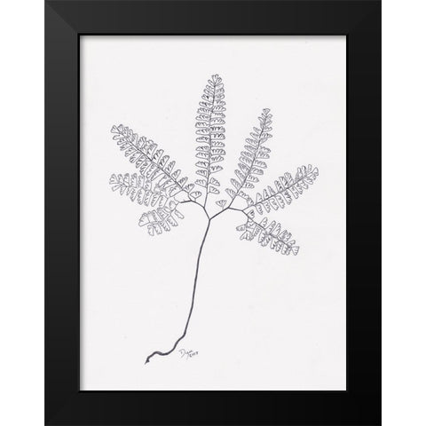 Floral Hand Drawn 1 Black Modern Wood Framed Art Print by Dyer, Beverly