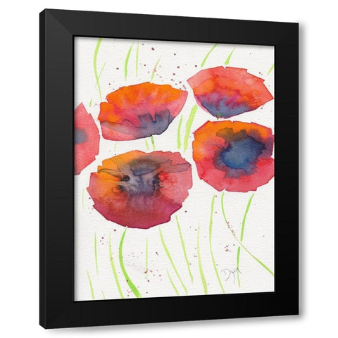 Poppies July 2 Black Modern Wood Framed Art Print with Double Matting by Dyer, Beverly