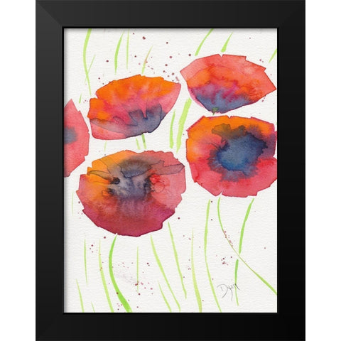 Poppies July 2 Black Modern Wood Framed Art Print by Dyer, Beverly
