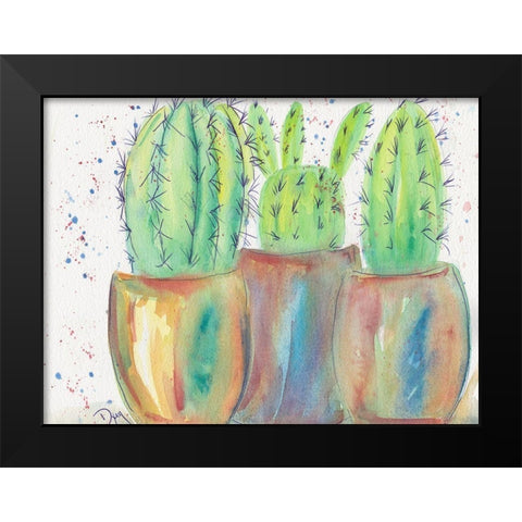 Cactus Party Black Modern Wood Framed Art Print by Dyer, Beverly
