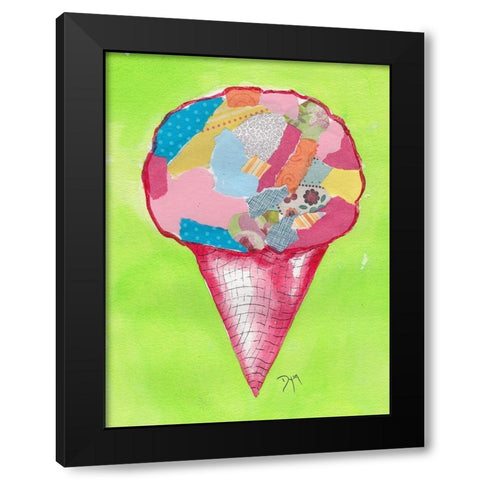 Ice Cream Cone Black Modern Wood Framed Art Print by Dyer, Beverly