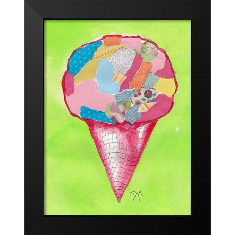 Ice Cream Cone Black Modern Wood Framed Art Print by Dyer, Beverly