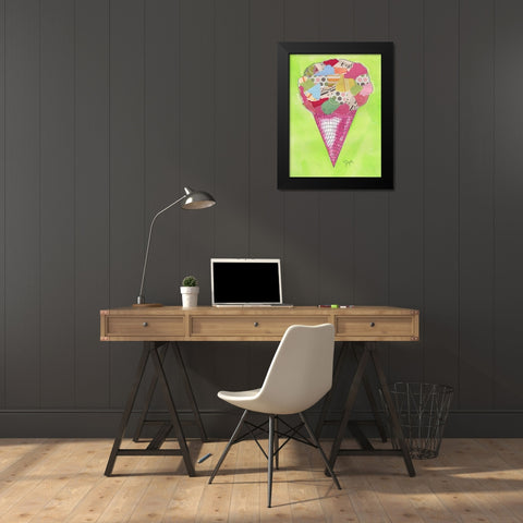 Ice Cream Cone 2 Black Modern Wood Framed Art Print by Dyer, Beverly