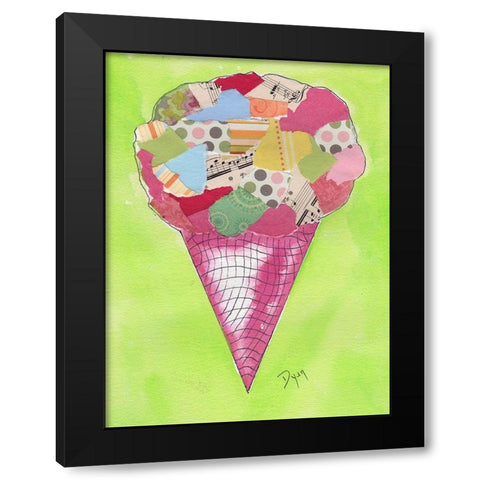 Ice Cream Cone 2 Black Modern Wood Framed Art Print by Dyer, Beverly