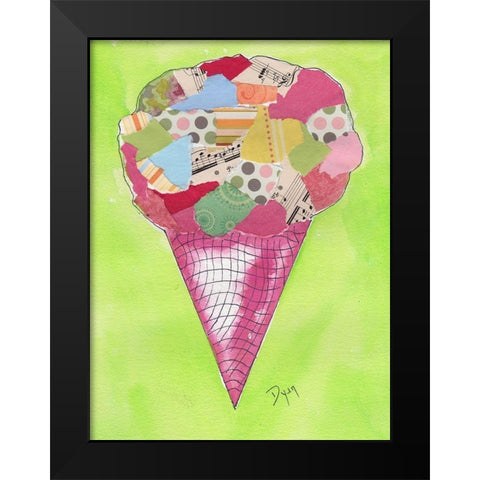 Ice Cream Cone 2 Black Modern Wood Framed Art Print by Dyer, Beverly