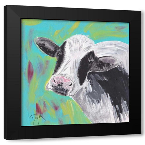 Farm Life Cow Black Modern Wood Framed Art Print by Dyer, Beverly