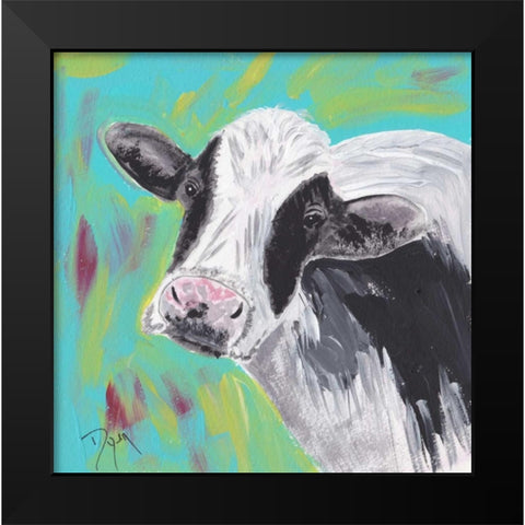 Farm Life Cow Black Modern Wood Framed Art Print by Dyer, Beverly