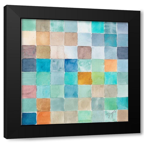 Color BLock Blue Story Black Modern Wood Framed Art Print by Dyer, Beverly