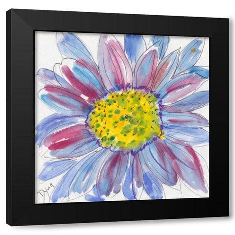 Serene Flower Black Modern Wood Framed Art Print by Dyer, Beverly