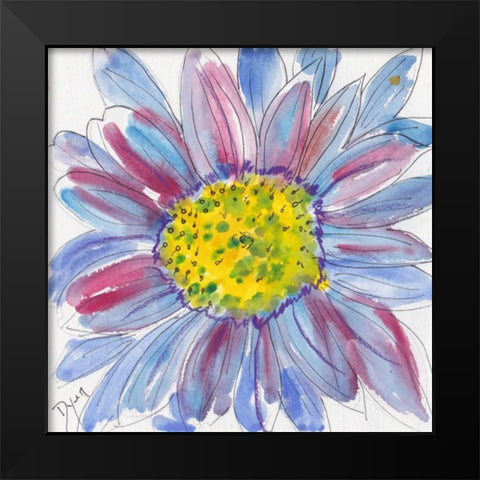 Serene Flower Black Modern Wood Framed Art Print by Dyer, Beverly