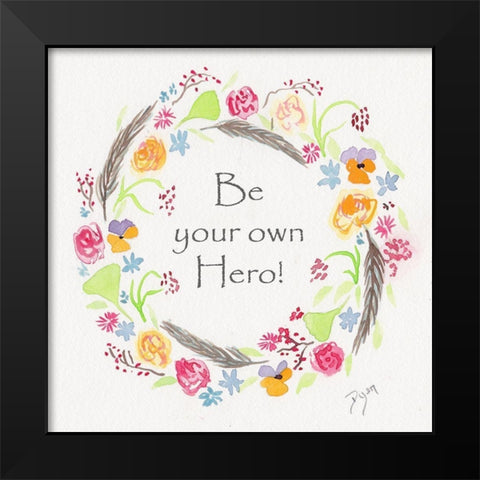 Hero Wreath Black Modern Wood Framed Art Print by Dyer, Beverly