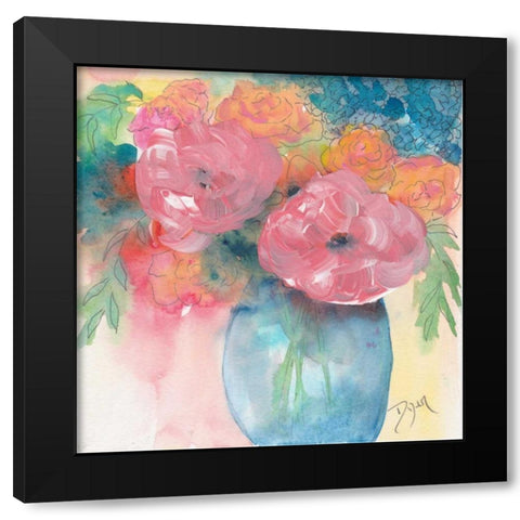 Summer Bouquet Black Modern Wood Framed Art Print by Dyer, Beverly
