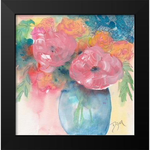 Summer Bouquet Black Modern Wood Framed Art Print by Dyer, Beverly