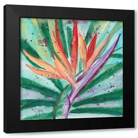 Salsa Black Modern Wood Framed Art Print with Double Matting by Dyer, Beverly