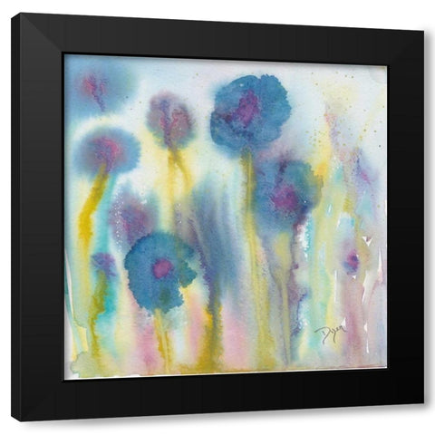 Wildflower Garden I Black Modern Wood Framed Art Print with Double Matting by Dyer, Beverly