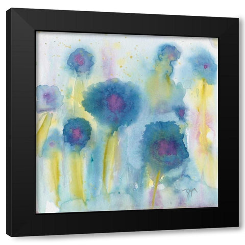 Wildflower Garden II Black Modern Wood Framed Art Print with Double Matting by Dyer, Beverly
