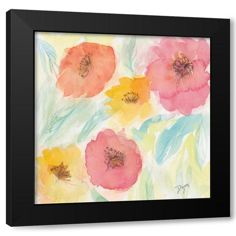 Soft Floral I Black Modern Wood Framed Art Print by Dyer, Beverly