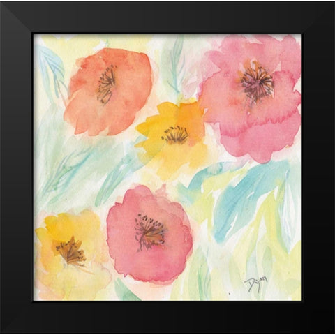 Soft Floral I Black Modern Wood Framed Art Print by Dyer, Beverly