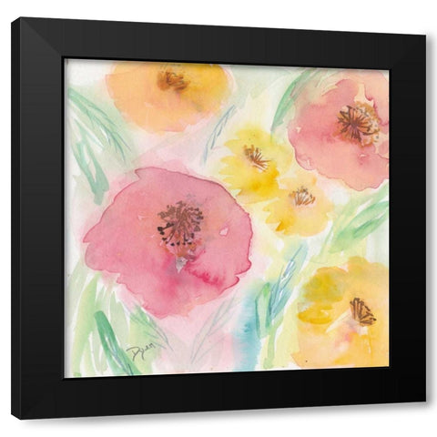 Soft Floral II Black Modern Wood Framed Art Print by Dyer, Beverly