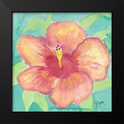 Sunset Hibiscus II Black Modern Wood Framed Art Print by Dyer, Beverly