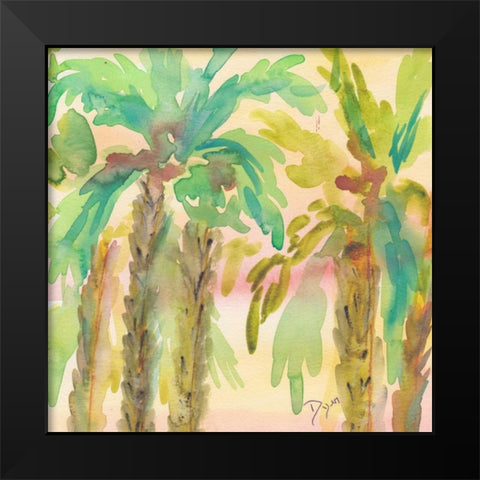 Sunset Palms 1 Black Modern Wood Framed Art Print by Dyer, Beverly
