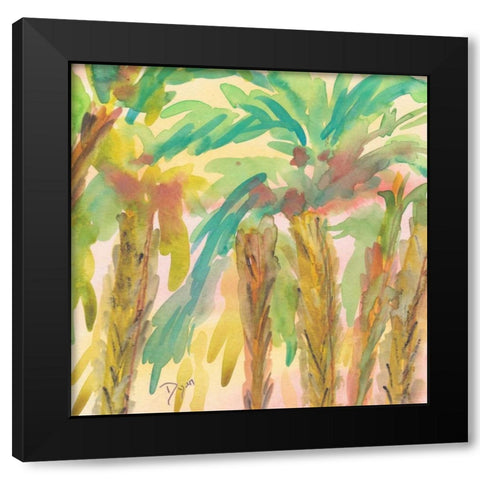 Sunset Palms 2 Black Modern Wood Framed Art Print by Dyer, Beverly