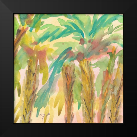 Sunset Palms 2 Black Modern Wood Framed Art Print by Dyer, Beverly