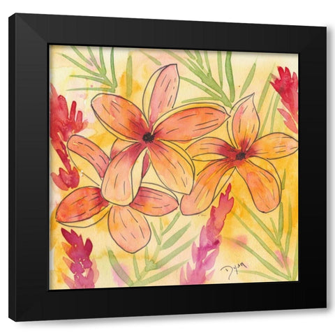 Sunset Plumeria I Black Modern Wood Framed Art Print by Dyer, Beverly