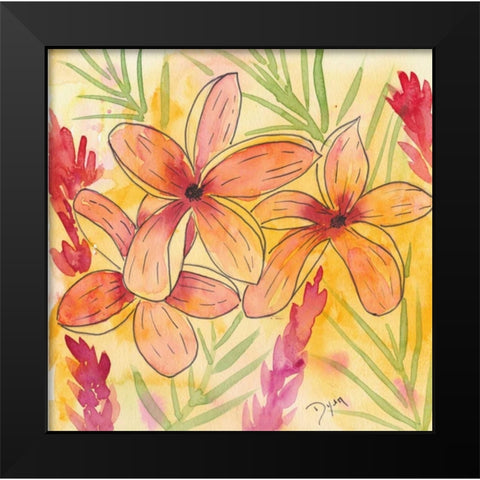 Sunset Plumeria I Black Modern Wood Framed Art Print by Dyer, Beverly