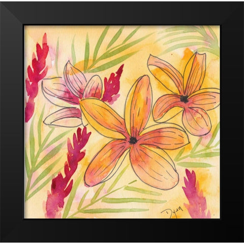 Sunset Plumeria II Black Modern Wood Framed Art Print by Dyer, Beverly
