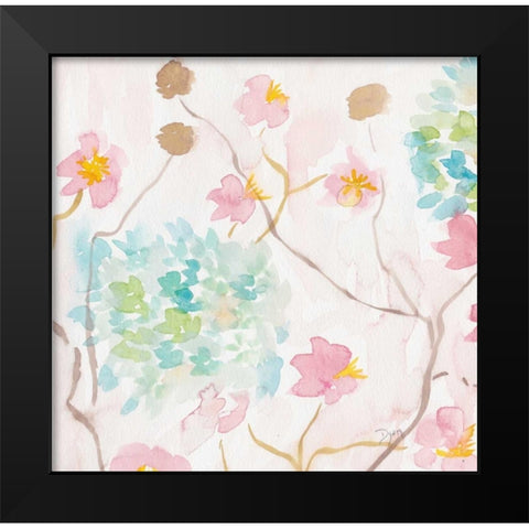 Soft Blooms I Black Modern Wood Framed Art Print by Dyer, Beverly