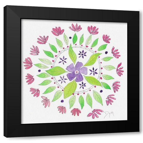Nature Mandala I Black Modern Wood Framed Art Print with Double Matting by Dyer, Beverly