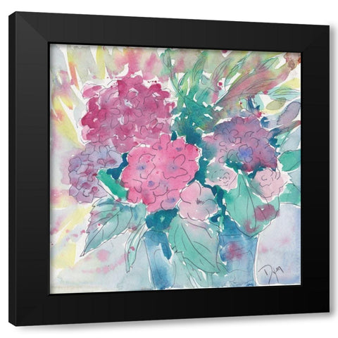 Bayckyard Posey Black Modern Wood Framed Art Print with Double Matting by Dyer, Beverly