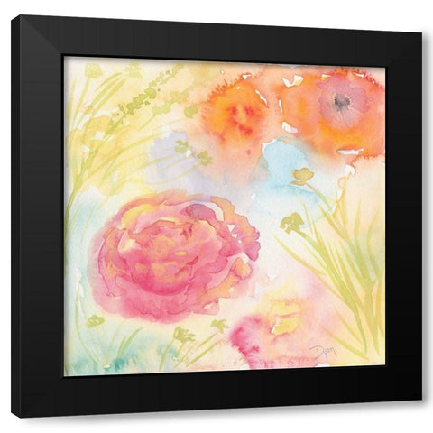 Summer Floral 2 Black Modern Wood Framed Art Print by Dyer, Beverly