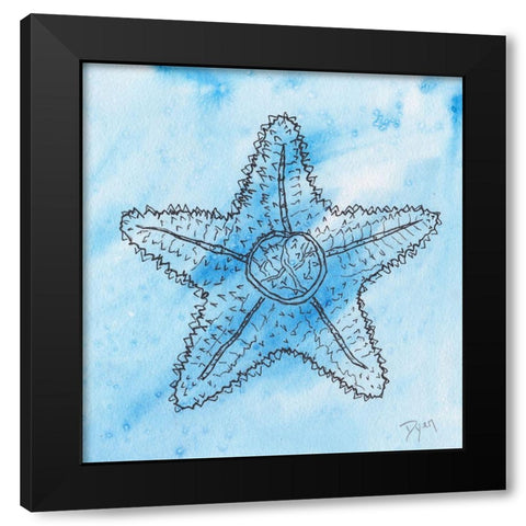 Coastal Starfish Black Modern Wood Framed Art Print by Dyer, Beverly