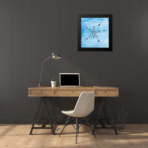 Coastal Sand Dollar Black Modern Wood Framed Art Print by Dyer, Beverly