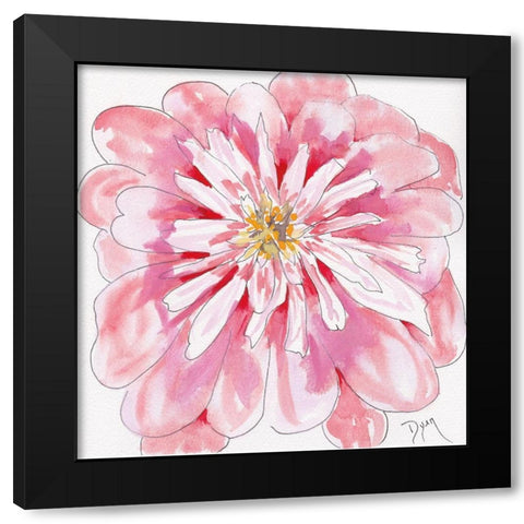Peony Black Modern Wood Framed Art Print with Double Matting by Dyer, Beverly