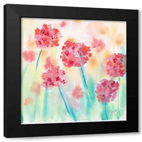Blushing Meadow II Black Modern Wood Framed Art Print with Double Matting by Dyer, Beverly