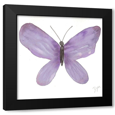 Watercolor Purplefly Black Modern Wood Framed Art Print by Dyer, Beverly
