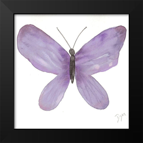 Watercolor Purplefly Black Modern Wood Framed Art Print by Dyer, Beverly