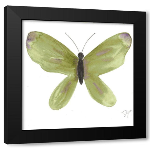 Watercolor Olivefly Black Modern Wood Framed Art Print by Dyer, Beverly