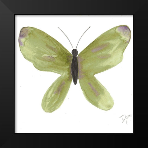 Watercolor Olivefly Black Modern Wood Framed Art Print by Dyer, Beverly