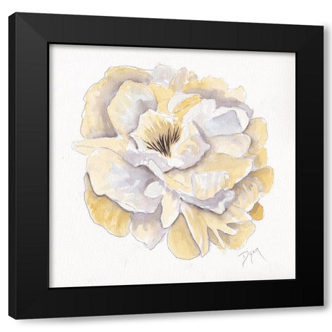 Backyard Peony I Black Modern Wood Framed Art Print with Double Matting by Dyer, Beverly