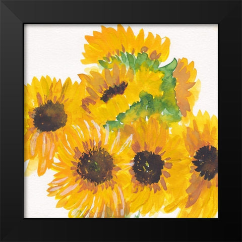 Close Sunflower Bouquet Black Modern Wood Framed Art Print by Dyer, Beverly