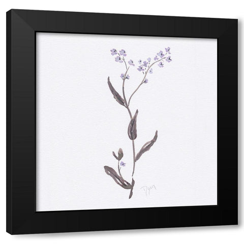 Lavender Wildflowers I Black Modern Wood Framed Art Print with Double Matting by Dyer, Beverly