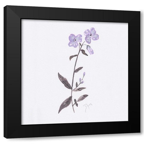 Lavender Wildflowers II Black Modern Wood Framed Art Print with Double Matting by Dyer, Beverly