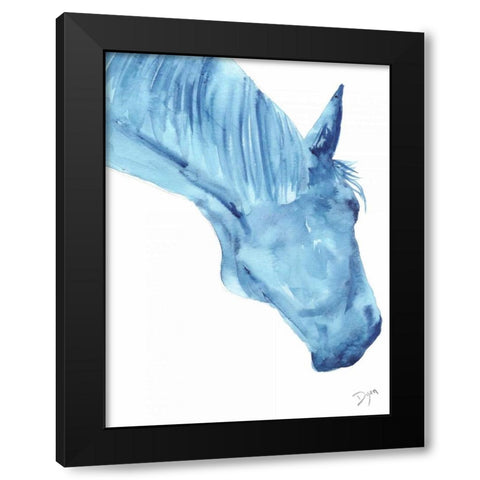 Blue Lacey Thick Black Modern Wood Framed Art Print by Dyer, Beverly